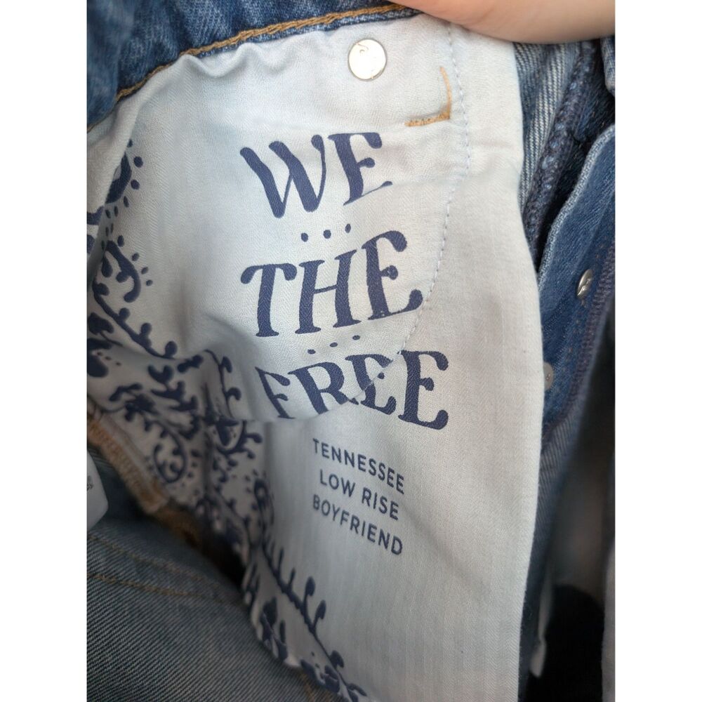 We the Free FP Tennessee Low Rise Boyfriend Jeans Sz 29 Faded Floral Stripe - Picture 5 of 16